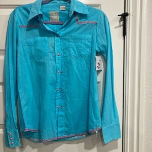 Roper Aqua Button-Down Men's Shirt